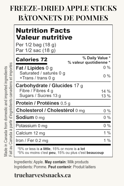 Freeze Dried Fruit Apple Snack Canada Nutrition