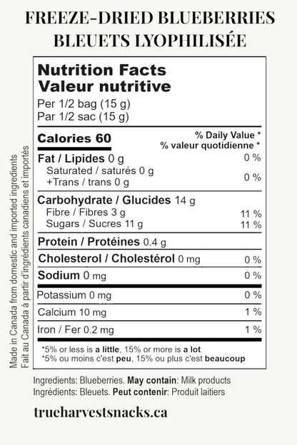 Freeze Dried Fruit Blueberries Snack Canada Nutrition